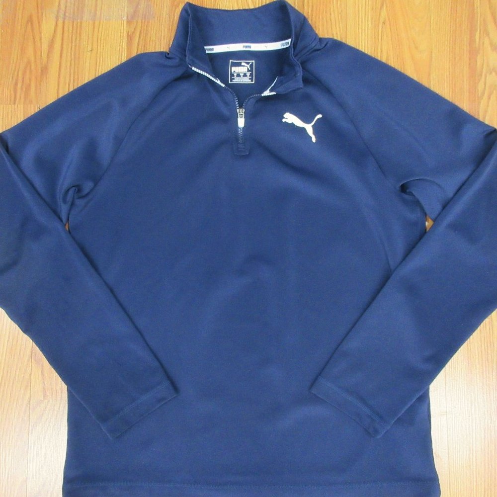 PUMA LIGHTWEIGHT JACKET POLY/SPANDEX NAVY BLUE & WHITE MEDIUM, M